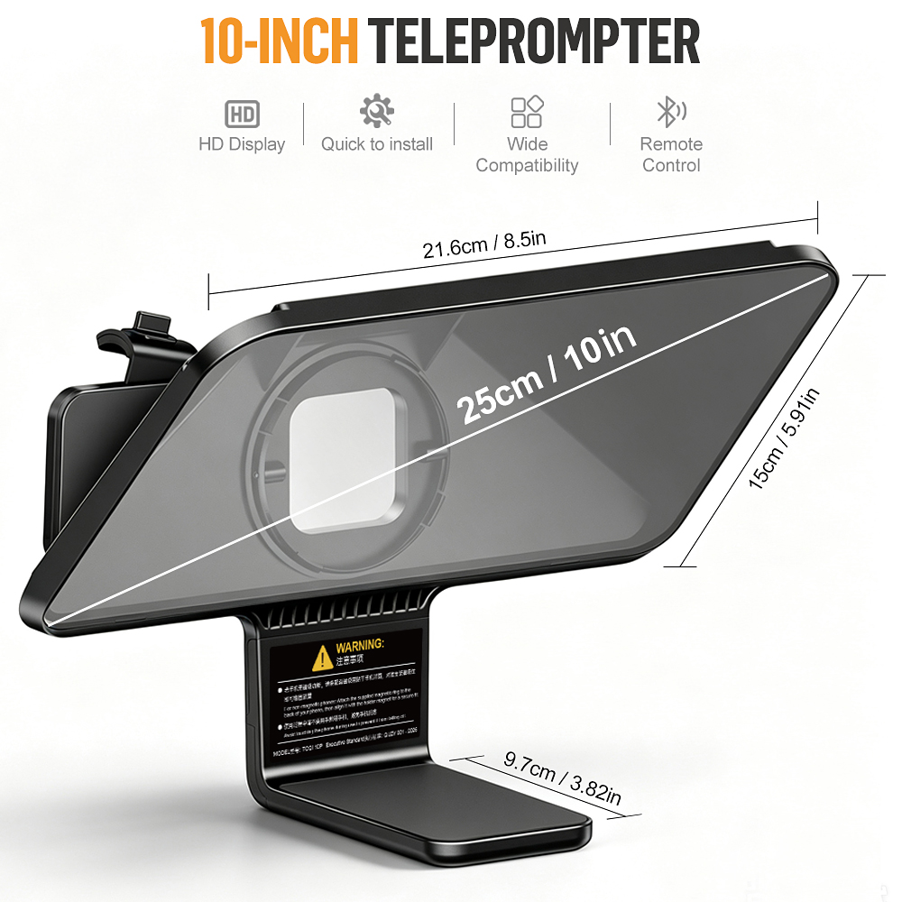 Teleprompter LENSGO TCQI 10P para Smartphone 10 Pulgadas