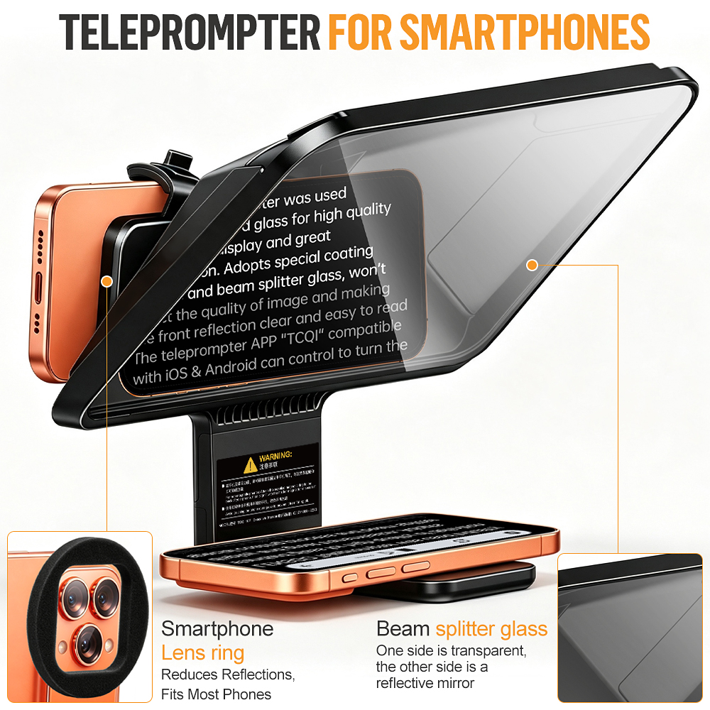 Teleprompter LENSGO TCQI 10P para Smartphone 10 Pulgadas