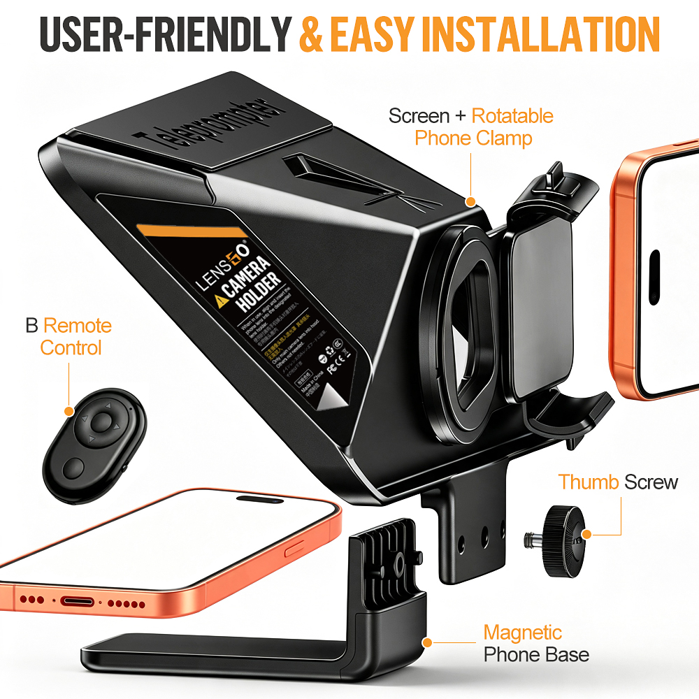 Teleprompter LENSGO TCQI 10P para Smartphone 10 Pulgadas