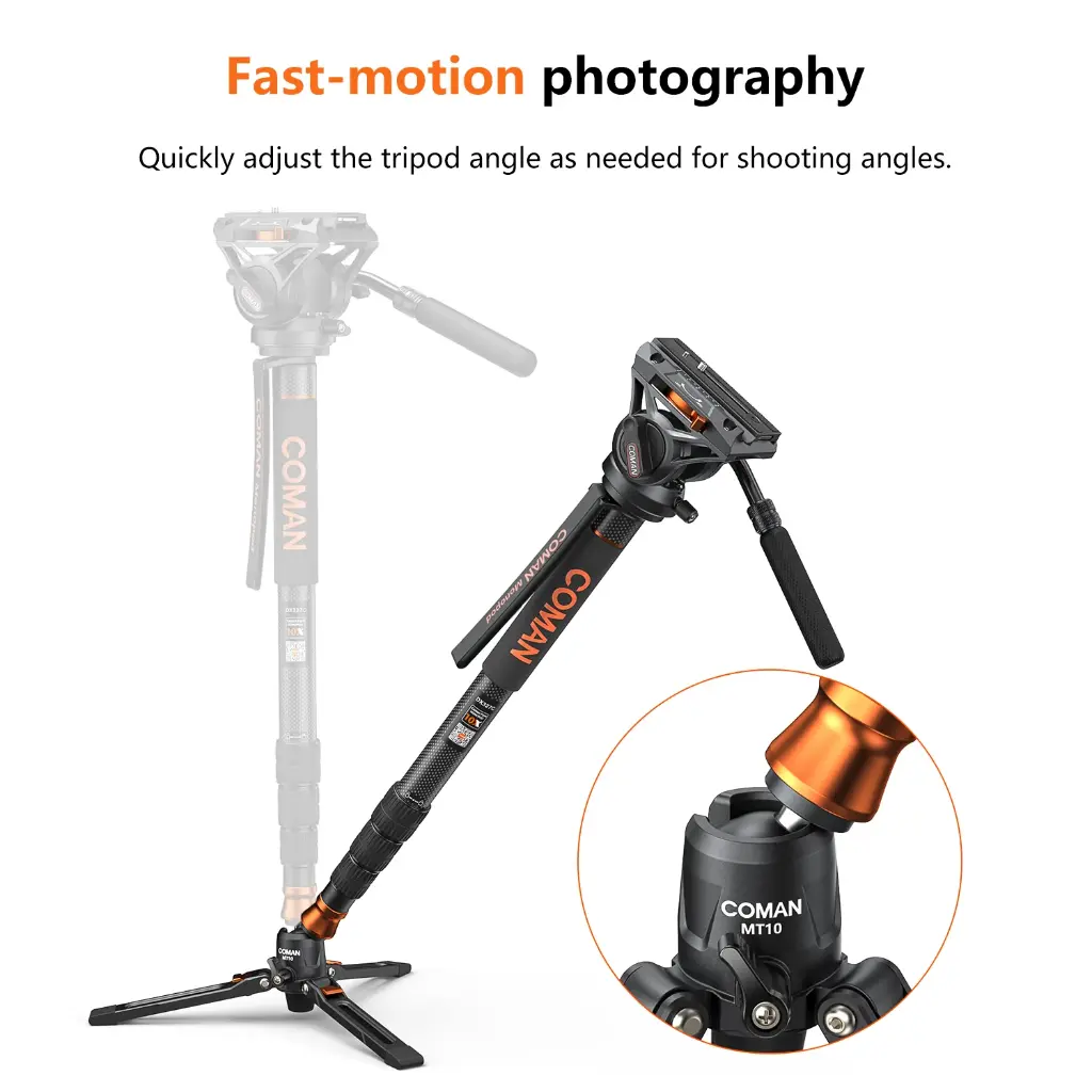 Tripode Monopie Coman DX327CQ6 Cabezal Fluido 173 cm