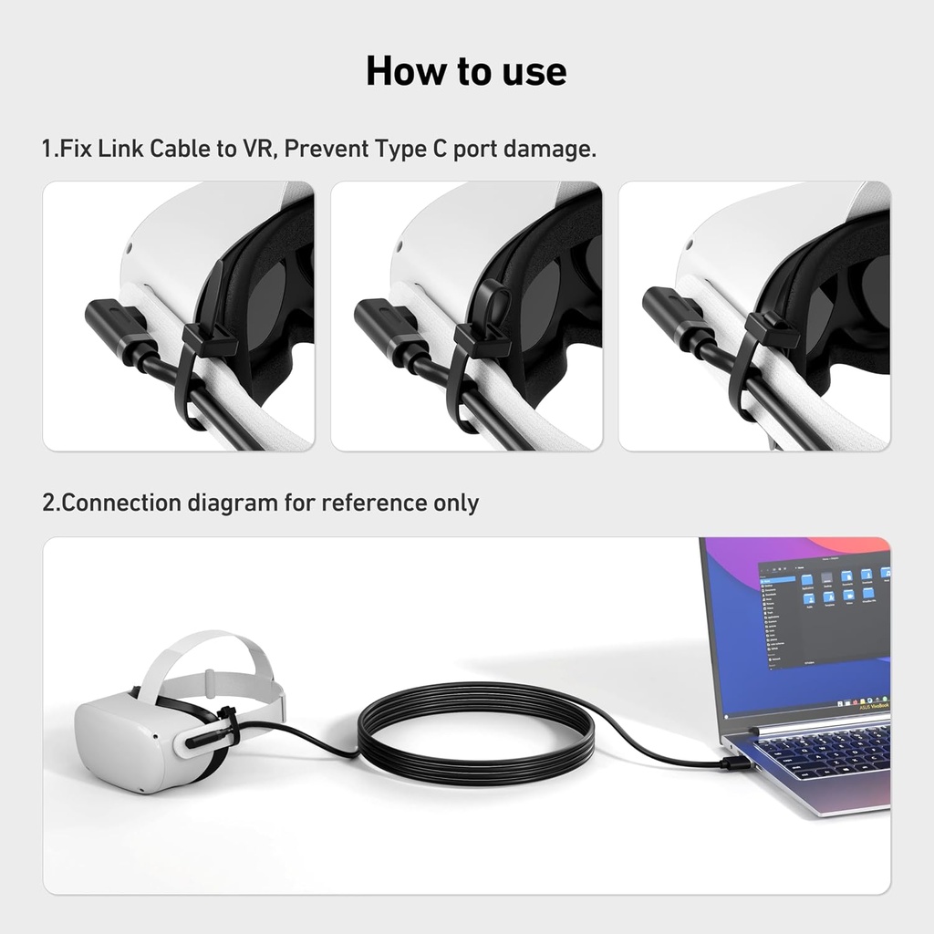 Cable Tipo C Benfei 4.9 Mts Data Transfer, USB 3.0 to USB C Compatible Oculus/Meta Quest 3, Quest2/Pro/Pico 4 