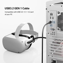 Cable Tipo C Benfei 4.9 Mts Data Transfer, USB 3.0 to USB C Compatible Oculus/Meta Quest 3, Quest2/Pro/Pico 4 