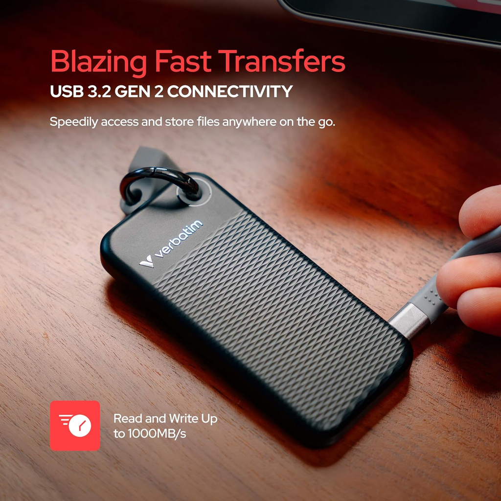Disco Externo SSD Verbatim 1 TB SSD USB C 3.2 Gen2 1000 Mb/s
