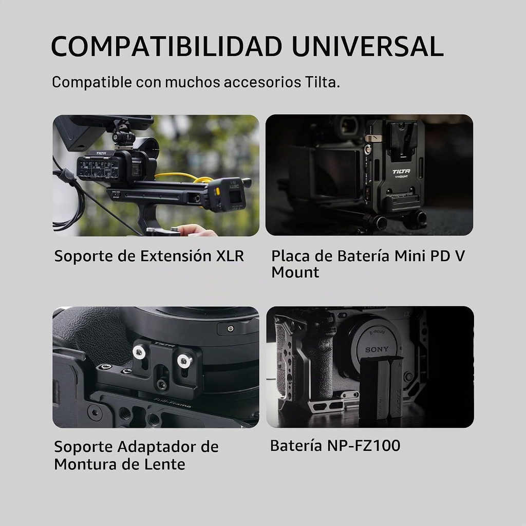 Jaula Tilta para Camara Sony FX2 Nato Gris Titanio