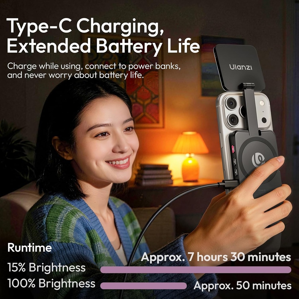 Luz De Video Led Selfie Ulanzi GL01 Recargable Selfie Light