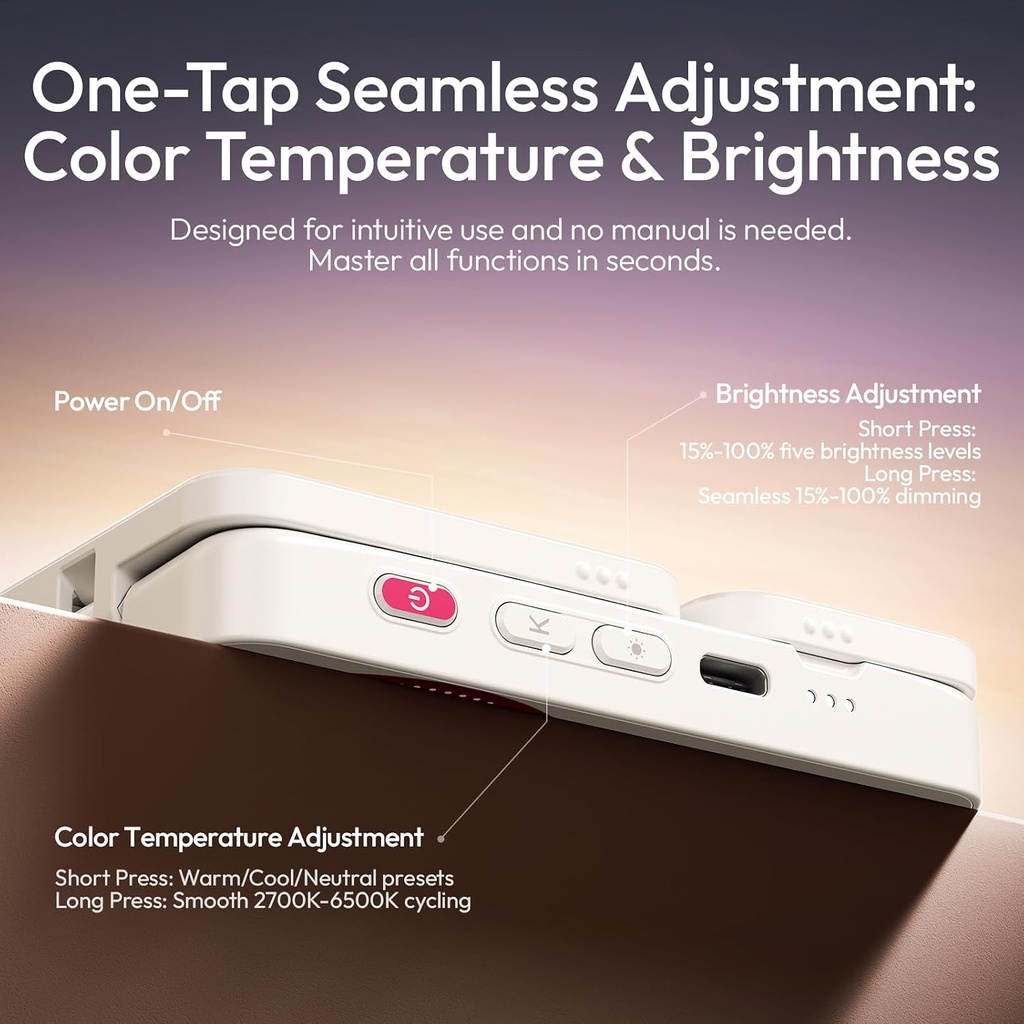Luz De Video Led Selfie Ulanzi GL01 Recargable Selfie Light