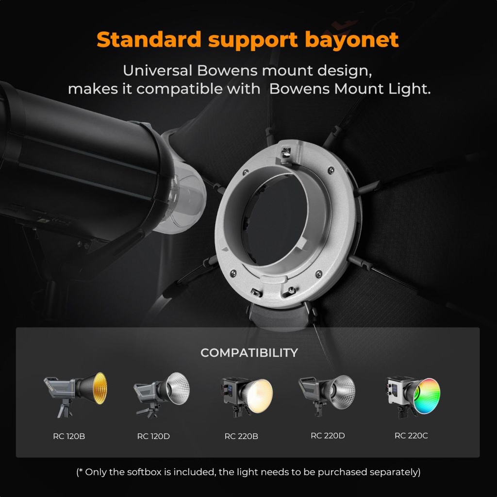Softbox Octogonal 65CM K&f Concept Bowens Mount Nuevo Diseño FLAT