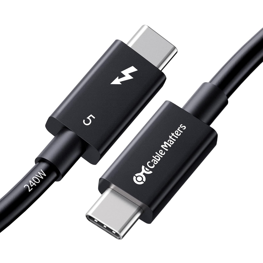 Cable USB C Thunderbolt 5 Certified Intel 1mt 80Gbps hasta 120Gbps 240W