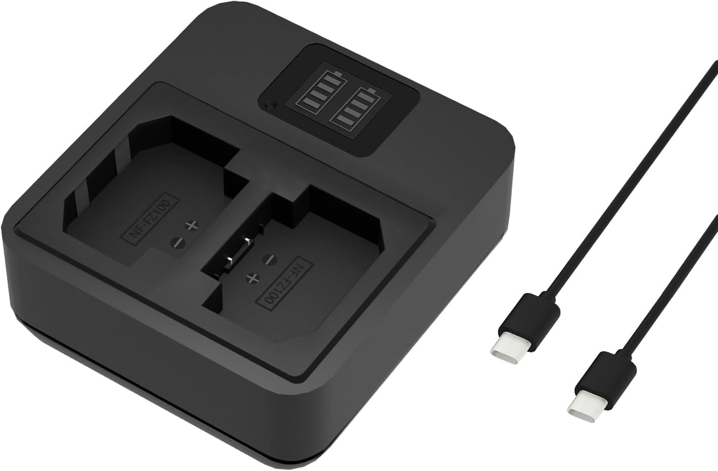 Cargador de Baterias Dual NP-FZ100 para Sony A7R IV, A7R III, A7III, A7C y mas