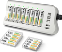 Cargador Baterias EBL + 8 AA 2300 mAh + 8 AAA 1100 mAh