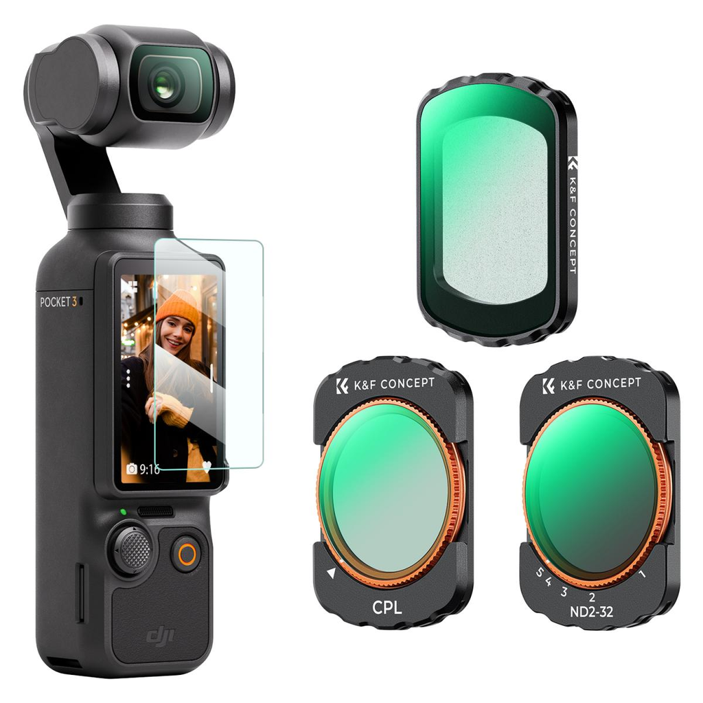 Kit 3 Filtros Magneticos CPL + Black Mist 1/4 + ND2-32 Variable K&f Concept