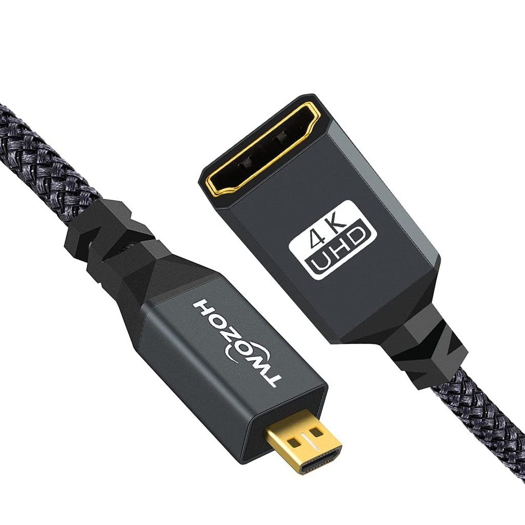 Cable Micro HDMI Macho a Hembra HDMI 4k 60Hz Twozoh 28 cm