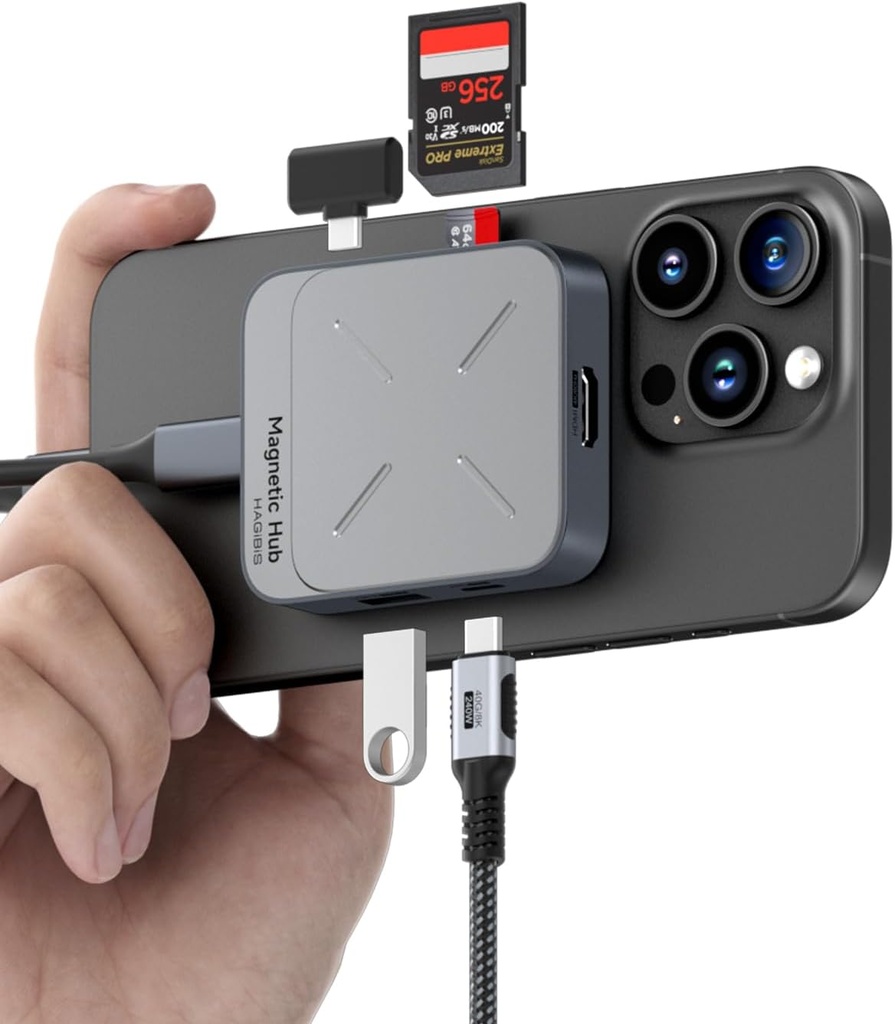 Docking HUB para iPhone Magsafe HDMI 4K Lector SD 3 USB Hagibis