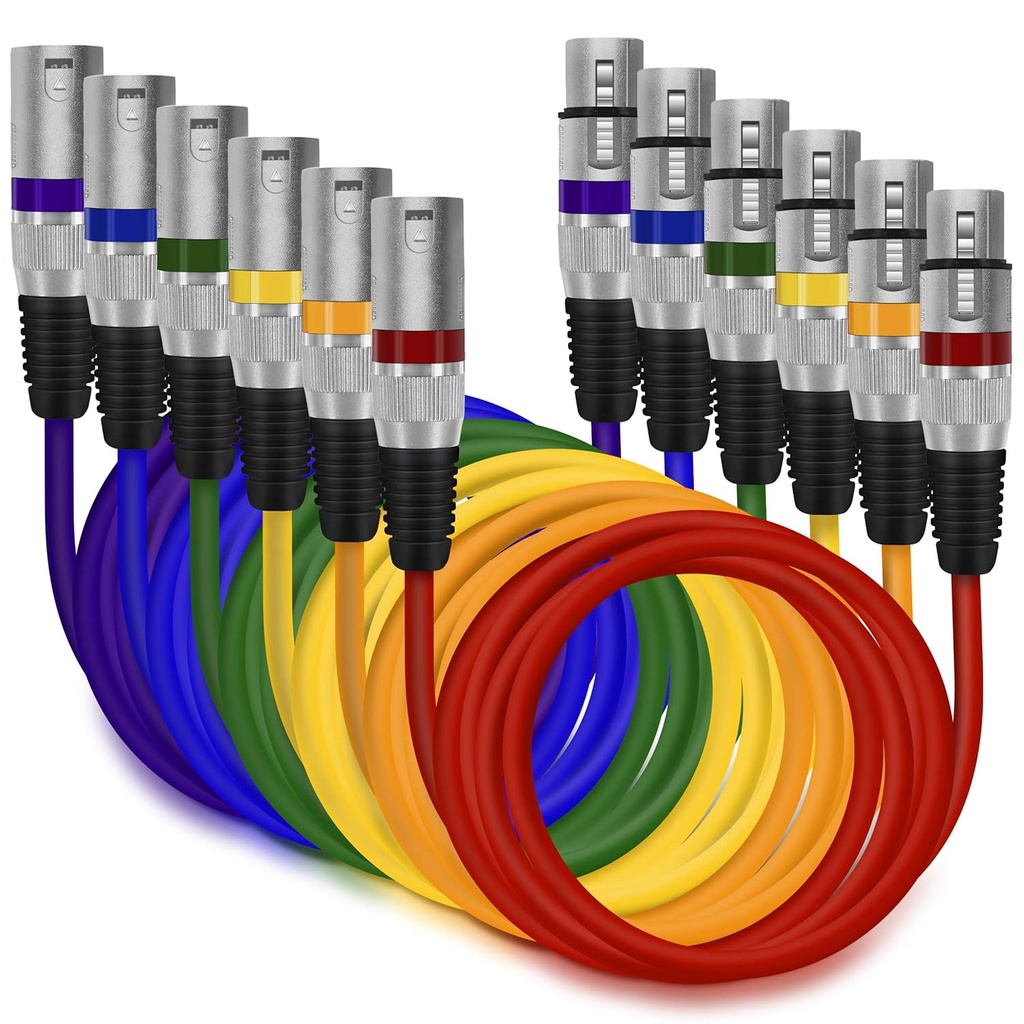 Cable Xlr Macho A Xlr Hembra De 15 Mts Para Microfonos de colores Gear IT