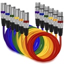 Cable Xlr Macho A Xlr Hembra De 15 Mts Para Microfonos de colores