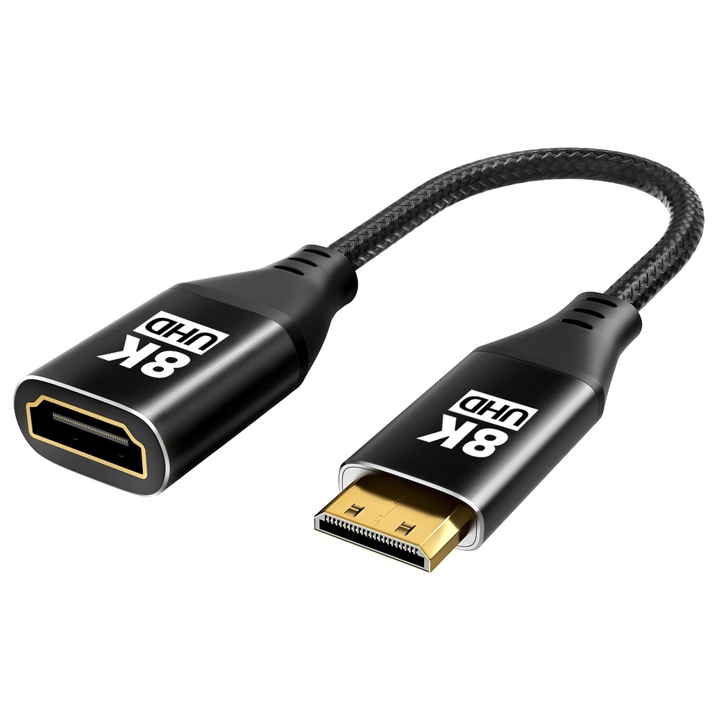 Cable Mini Hdmi Macho a Hdmi Hembra 8K 20 cm