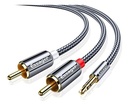 Cable Auxiliar 3.5mm A Rca Macho Estereo 2mt Nylon Reforzado 