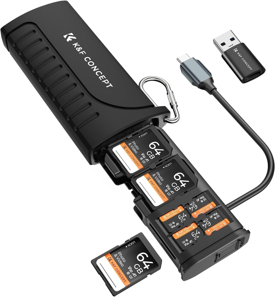 Lector de Memorias SD MicroSD estuche de memorias K&f Concept