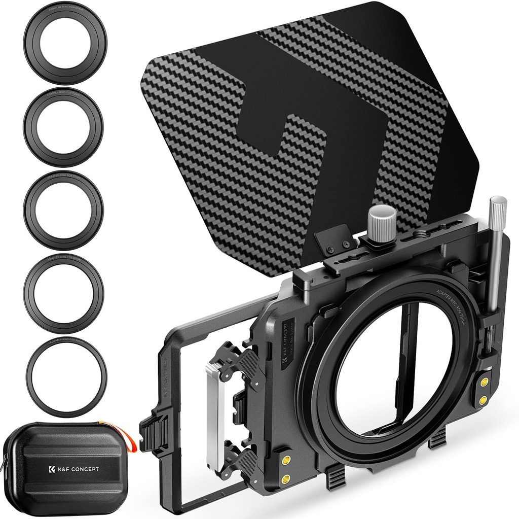 Matte box Filter K&f Concept 67-72-77-82-95 mm + 2 Filtros Cuadrados