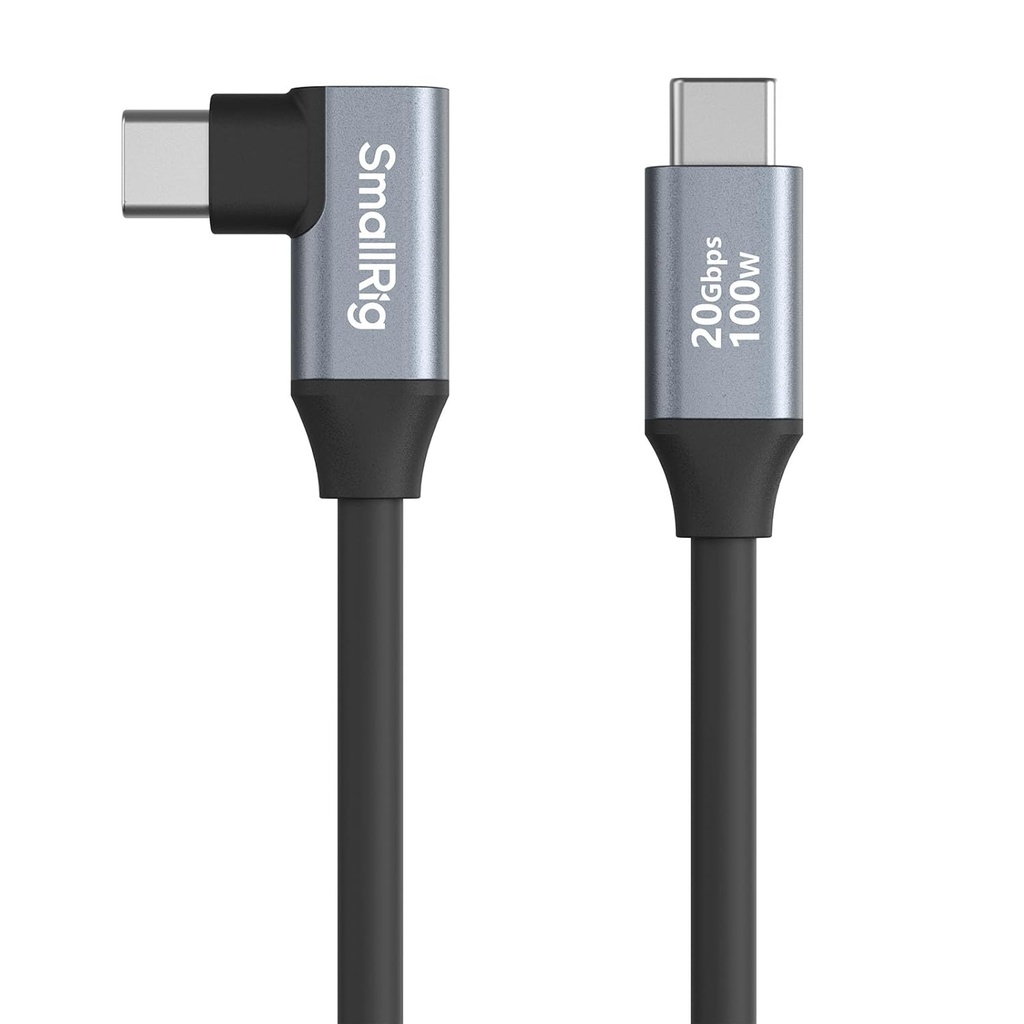 Cable Smallrig 60 Cm USB C a USB C en angulo  Type C 3.2 Gen 2x2 Cable 20Gbps 100W