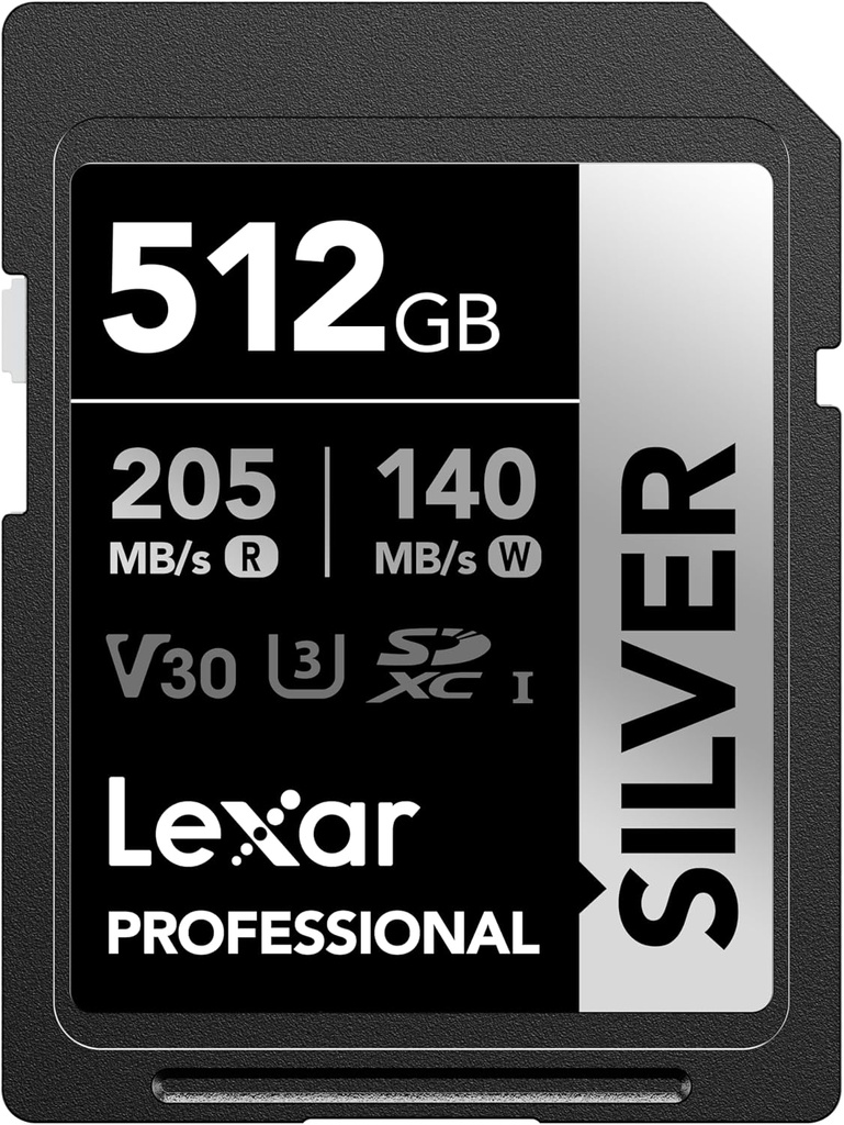 Memoria Sd 512GB Lexar Class 10 U3 V30 Silver Sdxc UHS-I