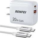 Cargador Rapido Benfei Usb-c Pd 20w GAN incluye cable USB C 1,5 Mts 