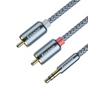 Cable Auxiliar 3.5mm A Rca Macho Estereo 2mt Nylon Reforzado
