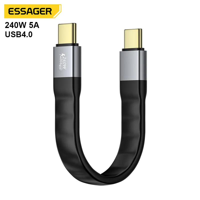 Cable de carga rápida ESSAGER USB4.0 Usb C a Usb C 240W 8K 60Hz 40Gbps Audio Video