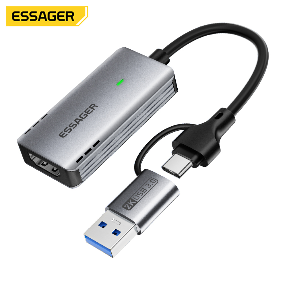 Capturadora de Video Essager ES-CJK01 HDMI a USB-C (2K/1080P) USB 3.0
