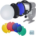  Kit de Modificadores Flash Magnéticos Triopo MagDome con Difusor, Panal de Abeja y Geles de Color (Montura Universal cuadrada)