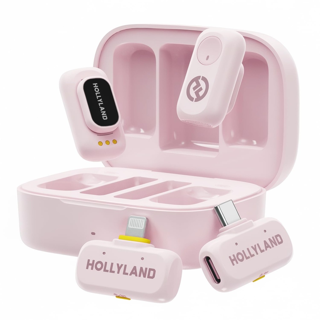 Microfono Balita Inalambrico Hollyland Lark A1 Combo Cloud Pink
