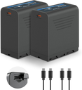 Pack 2 Baterias Neewer Basics NP-F970 7800mAh recargable USB 20W Type C PD Fast Charge