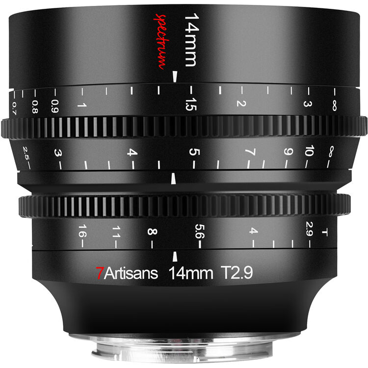 Lente de cine 7Artisans 14mm T2.9 Spectrum Prime Sony E Mount FULL FRAME