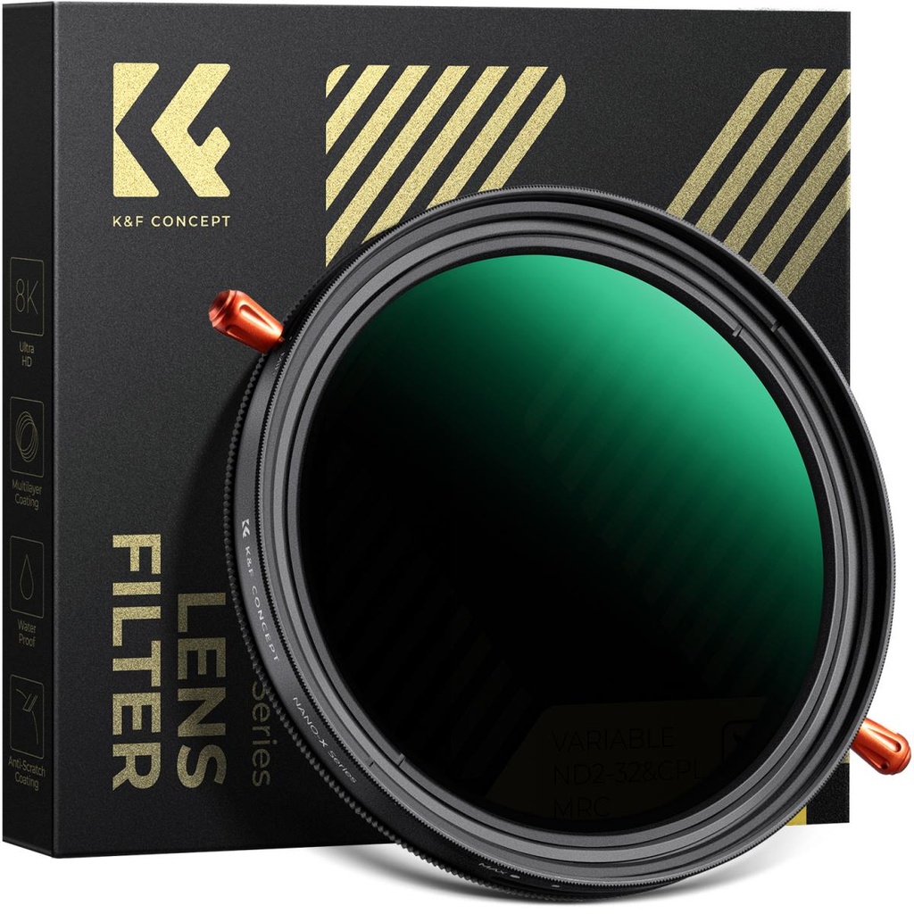 Filtro Nd Variable CPL K&f Concept Nd2-nd32 82mm Nano X series KF01.1088V2
