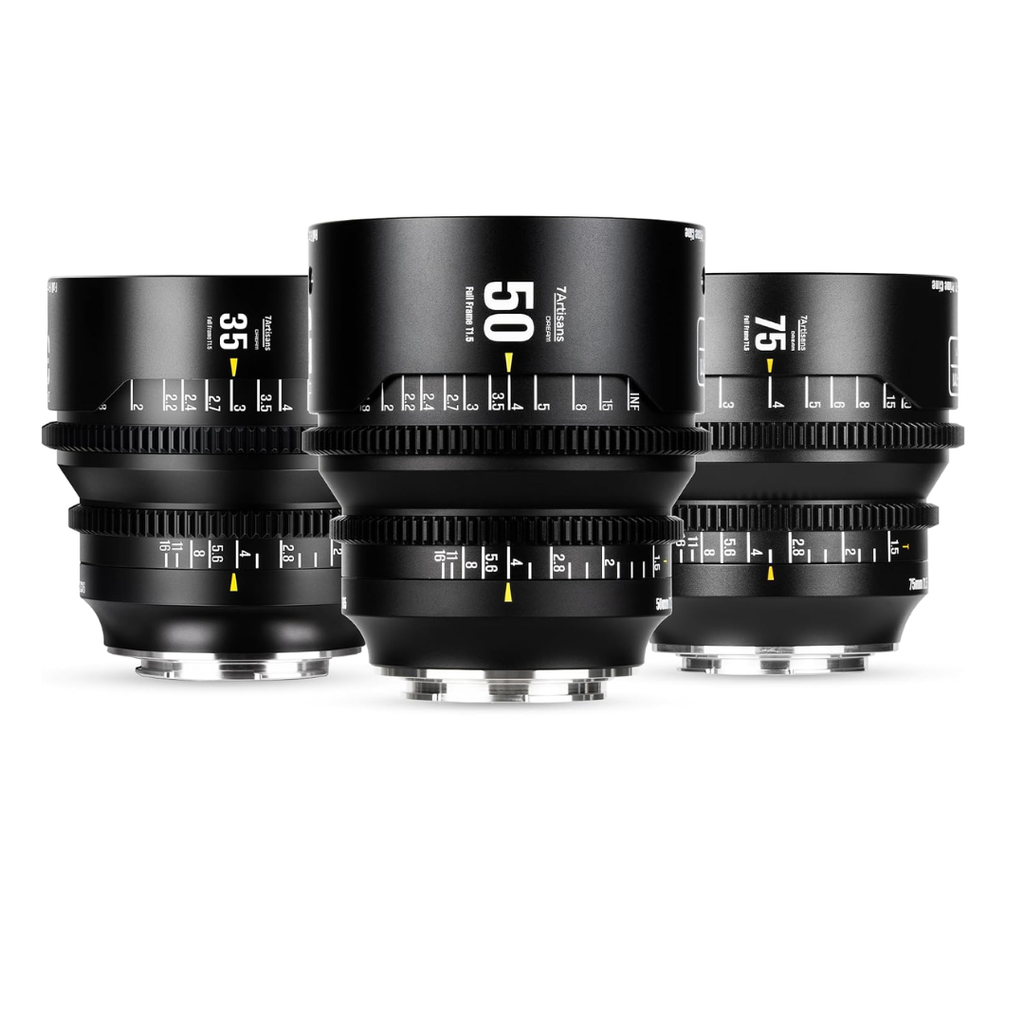  Kit Lentes de Cine 7Artisans Dream 35mm 50mm y 75mm T1.5 Montura E Full Frame