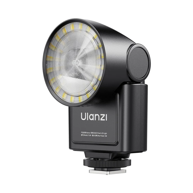 Flash Speedlite Ulanzi F16R con Luz Led Continua bicolor GN16 90° Tilt