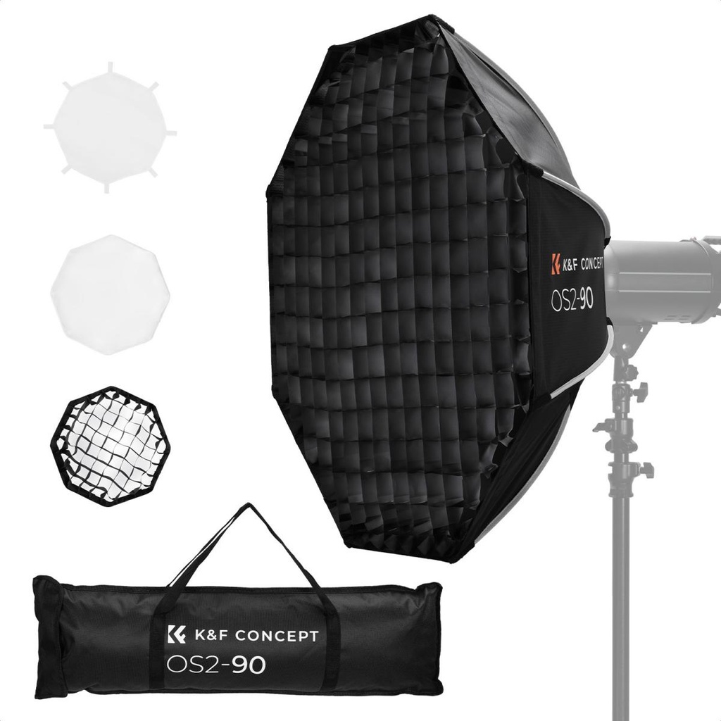 Softbox Octogonal 90CM K&f Concept Bowens Mount Nuevo Diseño FLAT