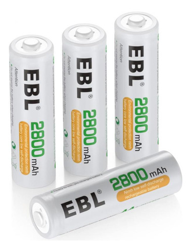 Baterias Pilas Ebl Aa Recargables Ni-mh 2800 Mah 4 Pack