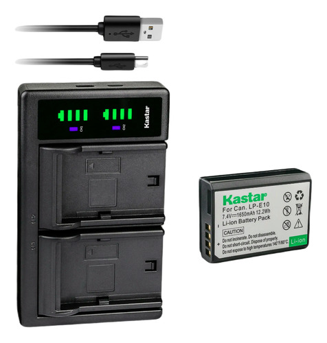 Cargador Dual + Bateria Para Canon Lp-e10 T3 T5 X50