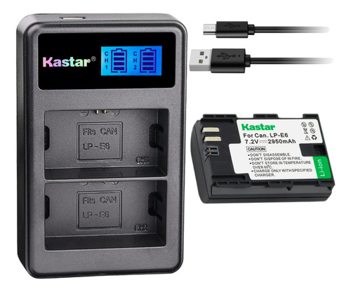 Cargador Dual + Bateria Lp-e6 Para Canon 6d 7d 60d 70d 5d