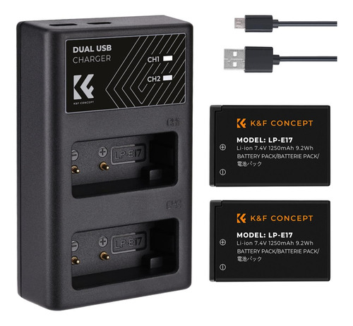 Cargador 2 Baterias Canon Lp-e17 Canon Eos Rp R10 T8i Sl3 M6