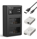 Cargador Dual + 2 Bateria Kf Concept Canon Lp-e8 T2i T3i T4i