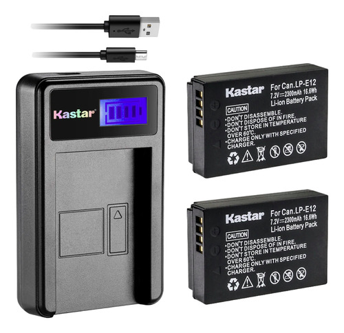 Cargador + 2 Bateria Lp-e12 Para Canon Eos M, Sl1, Eos 100d