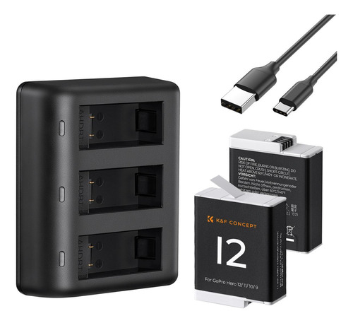Cargador 2 Baterías Gopro Hero 12/11/10/9