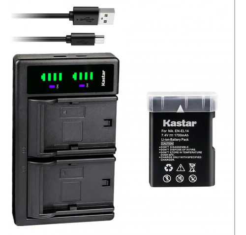 Cargador Dual Bateria En-el14 Para Nikon D3100 D5100 Y Mas