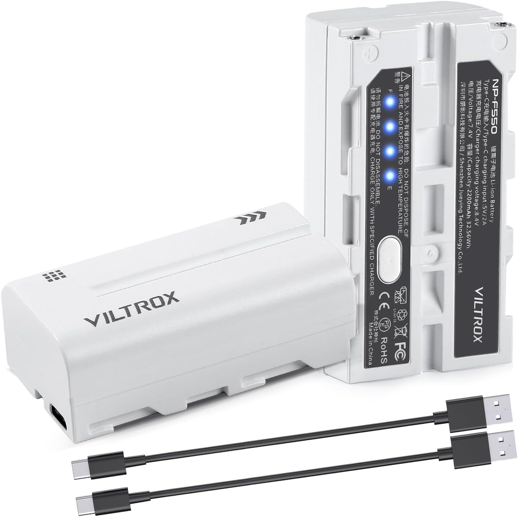 Bateria VILTROX NP-F550 2200 mAh recargable USB