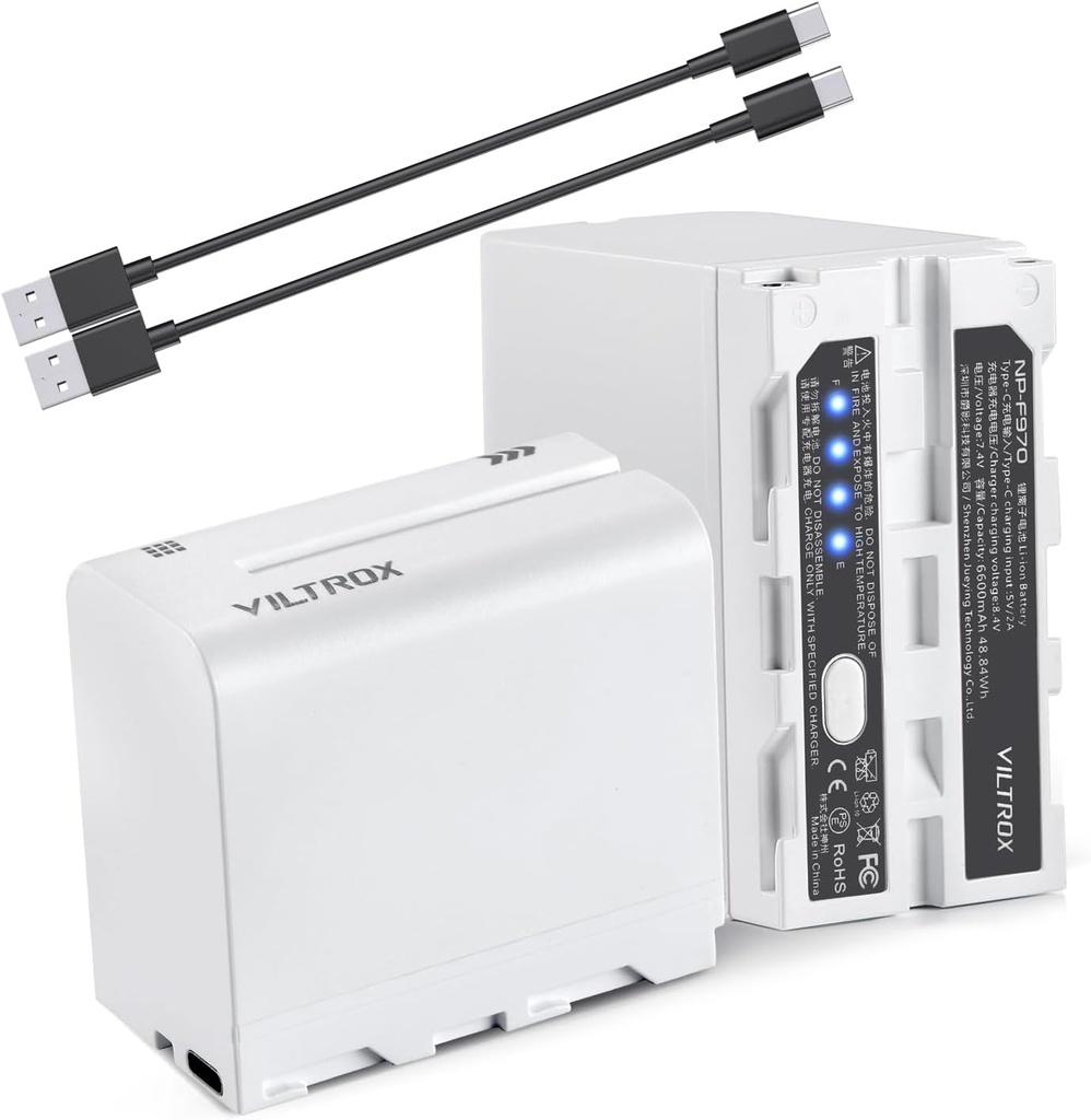 Bateria VILTROX NP-F970 6600 mAh recargable USB