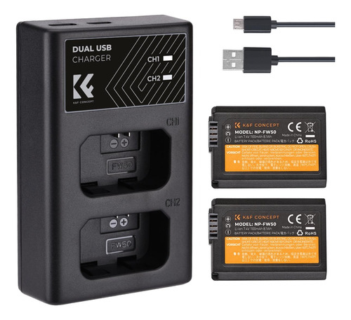 Cargador 2 Baterias Sony Np-fw50 Sony Alpha 7 7r Zve10 A6000