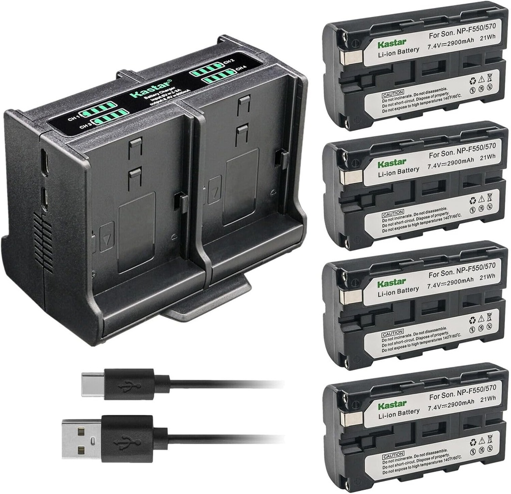 Cargador + 4 Baterias Np-f550 2900 Mah