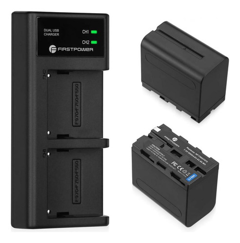 Cargador + 2 Baterias Np-f970 8900 Mah
